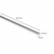 Ändskena, smal med enkel perforering, mått