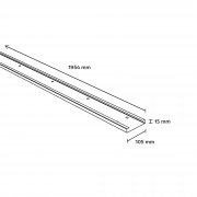 Anslutningsskena, bred med dubbel perforering, mått
