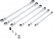 Dubbel-Spärnyckelsats ledbar 8–19 mm, 10 delar