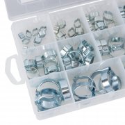 Dubbelöron slangklämmor 5–28 mm för slangar, kablar och rör