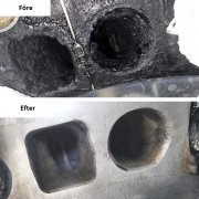 Granulatbläster för valnötsskal, för rengöring av kolavlagringar i motorn