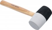 Gummihammare, Hickory-skaft, svart-vitt Huvud Ø 63 mm