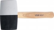 Gummihammare, Hickory-skaft, svart-vitt Huvud Ø 63 mm