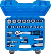 Hylsnyckelsats, vågprofil, 26 delar, 3/8