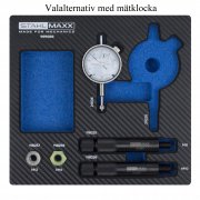 innehåll Insprutningspump ÖD-justeringsverktygssats universal med mätklocka