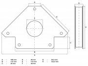 Kraft-Magnethållare, 190x25x125 mm