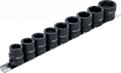 Krafthylssats, extra korta, 13-24 mm, 9 delar
