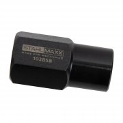 Närbild på adapter M18x1.5 till M14x1.5 i stål