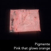 Glow in the dark pigment, pink/orange