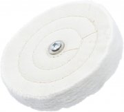 Poleringsskiva Ø125 mm med 6 mm skaft – bomullsskiva