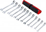 Ringspärrnyckelsats, ledbar, 8-19 mm, 12 delar