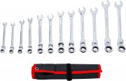 Ringspärrnyckelsats, ledbar, 8-19 mm, 12 delar