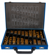 Spiral- och stegborrsats HSS TiN 231 delar 1–22 mm