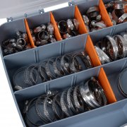 Slangklämmor set 8–60 mm – rostfritt stål W2, 110 delar