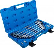 Spärringnyckelsats, ledbar, 8-19 mm, 10 delar