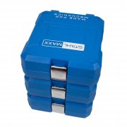 Topvy av verktygslådan med öppet lock i 180 graders vinkel