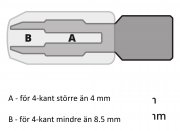 Universell gängtapphållare M4–M14 3/8 fyrkant