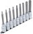 Bitshylssats, Torx m. hål, T20-T60, 9 delar