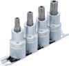 Bitshylssats, Torx med hål T40-T55, 1/2, 4 delar