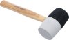 Gummihammare, Hickory-skaft, svart-vitt Huvud Ø 63 mm