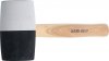 Gummihammare, Hickory-skaft, svart-vitt Huvud Ø 63 mm