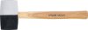 Gummihammare, Hickory-skaft, svart-vitt Huvud Ø 63 mm