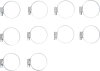 Slangklämmor 12 mm – rostfritt stål, 10-pack