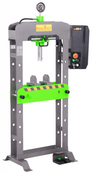 El-Hydraulisk Verkstadspress 20 ton – Rörlig Cylinder, Fotstyrd
