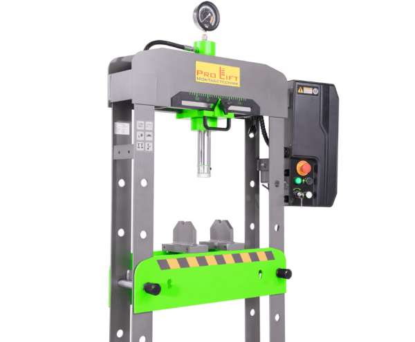 El-Hydraulisk Verkstadspress 20 ton – Rörlig Cylinder, Fotstyrd