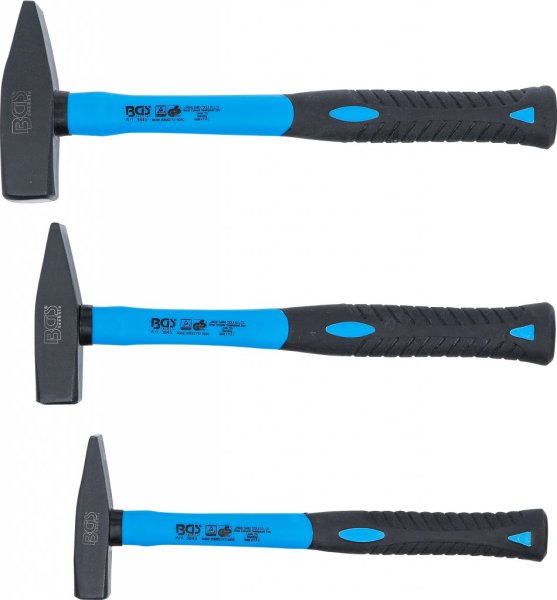 Plåtslagarhammare med glasfiberskaft, 3 delar