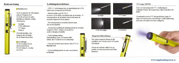 4-i-1 pennlampa funktioner