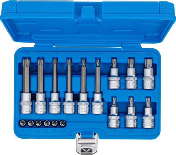Bitshylssats, Torx T10-T60, 1/4 & 1/2, 18 delar