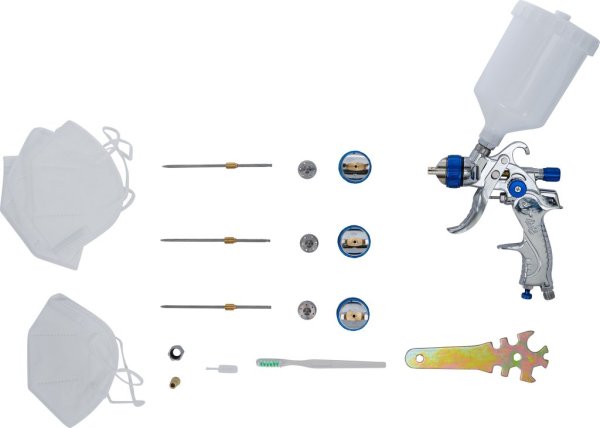 Färgsprutpistol HVLP med 3 Munstycken 1,4–2,0 mm