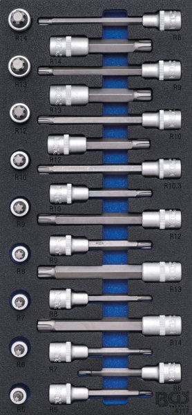 Bits-hylssats, 1/2, RIBE, M5-M14 mm, 25 delar