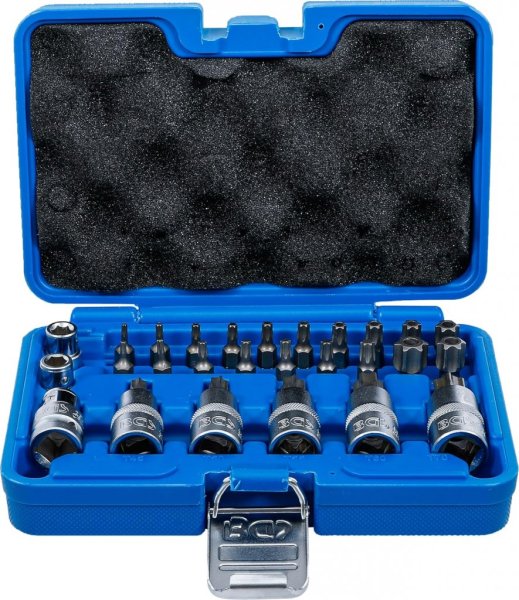 Bits- och bitshylssats, Torx T10-T70, 1/2, 27 delar
