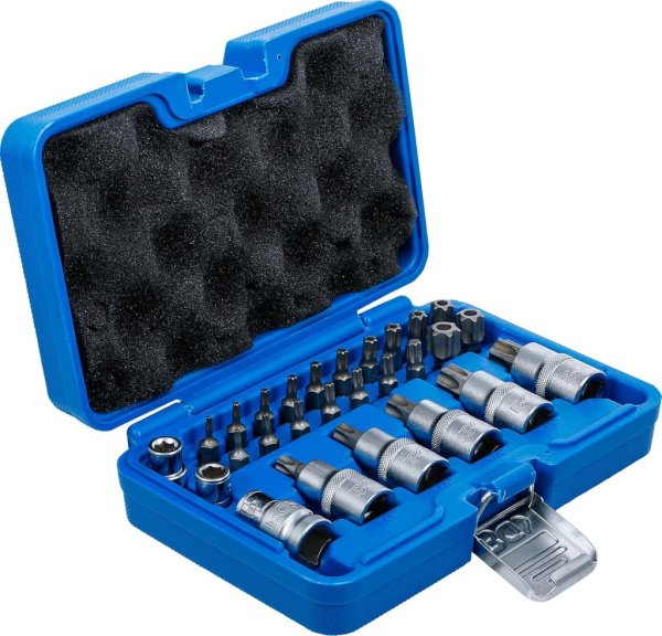 Bits- och bitshylssats, Torx T10-T70, 1/2, 27 delar