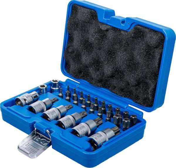 Bits- och bitshylssats, Torx T10-T70, 1/2, 27 delar