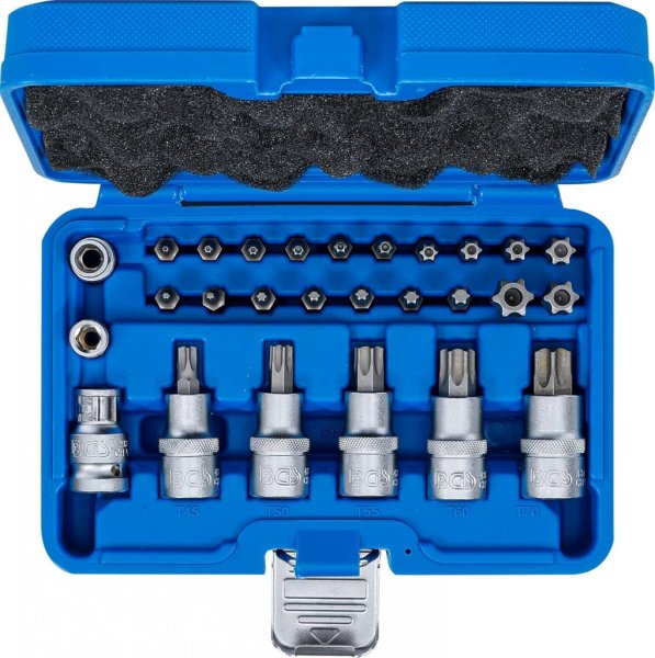 Bits- och bitshylssats, Torx T10-T70, 1/2, 27 delar