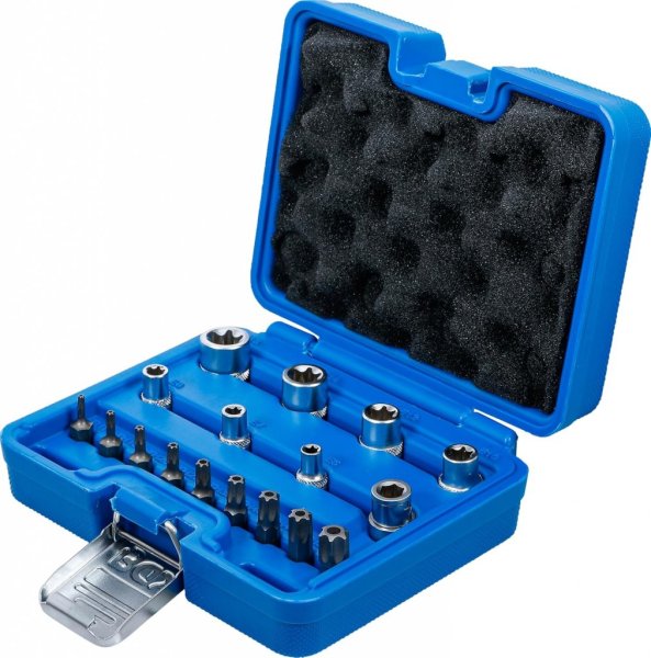 Bits- och hylssats E-profil & Torx, 17 delar