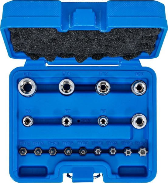 Bits- och hylssats E-profil & Torx, 17 delar