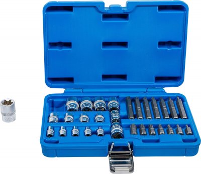 Bits- och hylssats E-profil & Torx, 30 delar