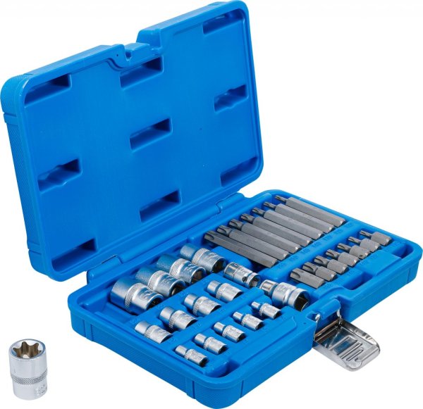 Bits- och hylssats E-profil & Torx, 30 delar