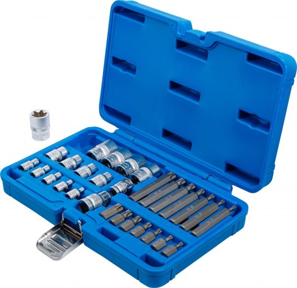 Bits- och hylssats E-profil & Torx, 30 delar