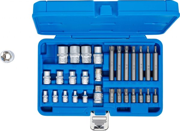 Bits- och hylssats E-profil & Torx, 30 delar