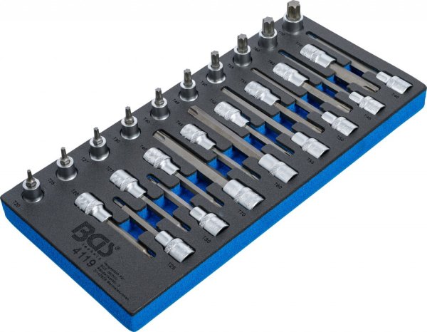 Bitshyls-sats, 1/2, Torx, T20-T70, 26 delar