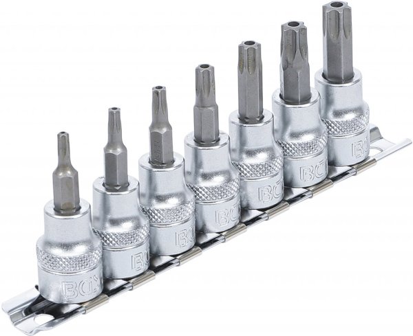 Bitshylssats, Torx m. hål T15-T50, 3/8, 7 delar