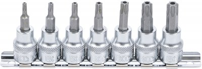 Bitshylssats, Torx m. hål T15-T50, 3/8, 7 delar