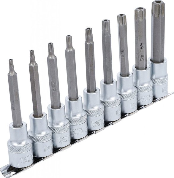 Bitshylssats, Torx m. hål, T20-T60, 9 delar