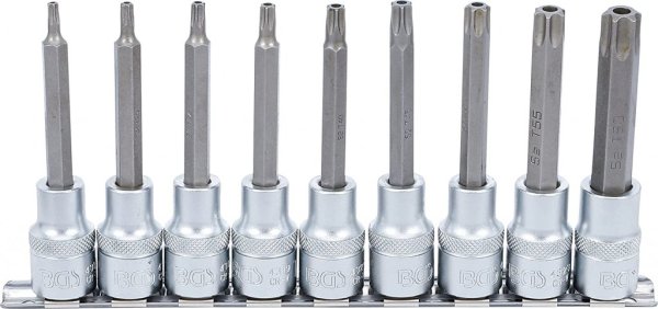 Bitshylssats, Torx m. hål, T20-T60, 9 delar