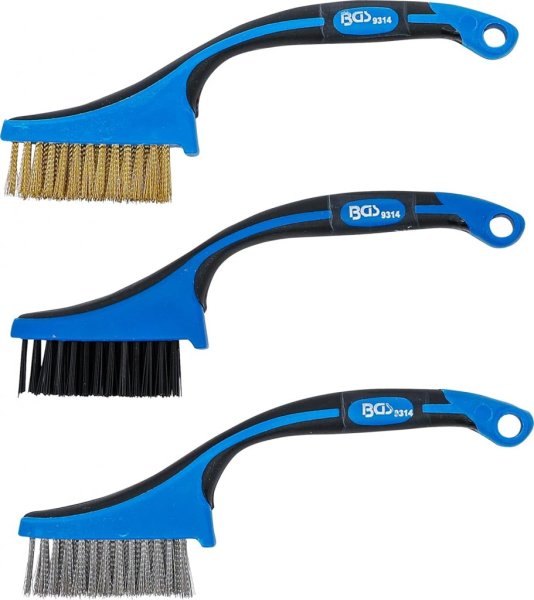 Borstsats 165 mm – Nylon, Mässing & Rostfritt, 3 delar